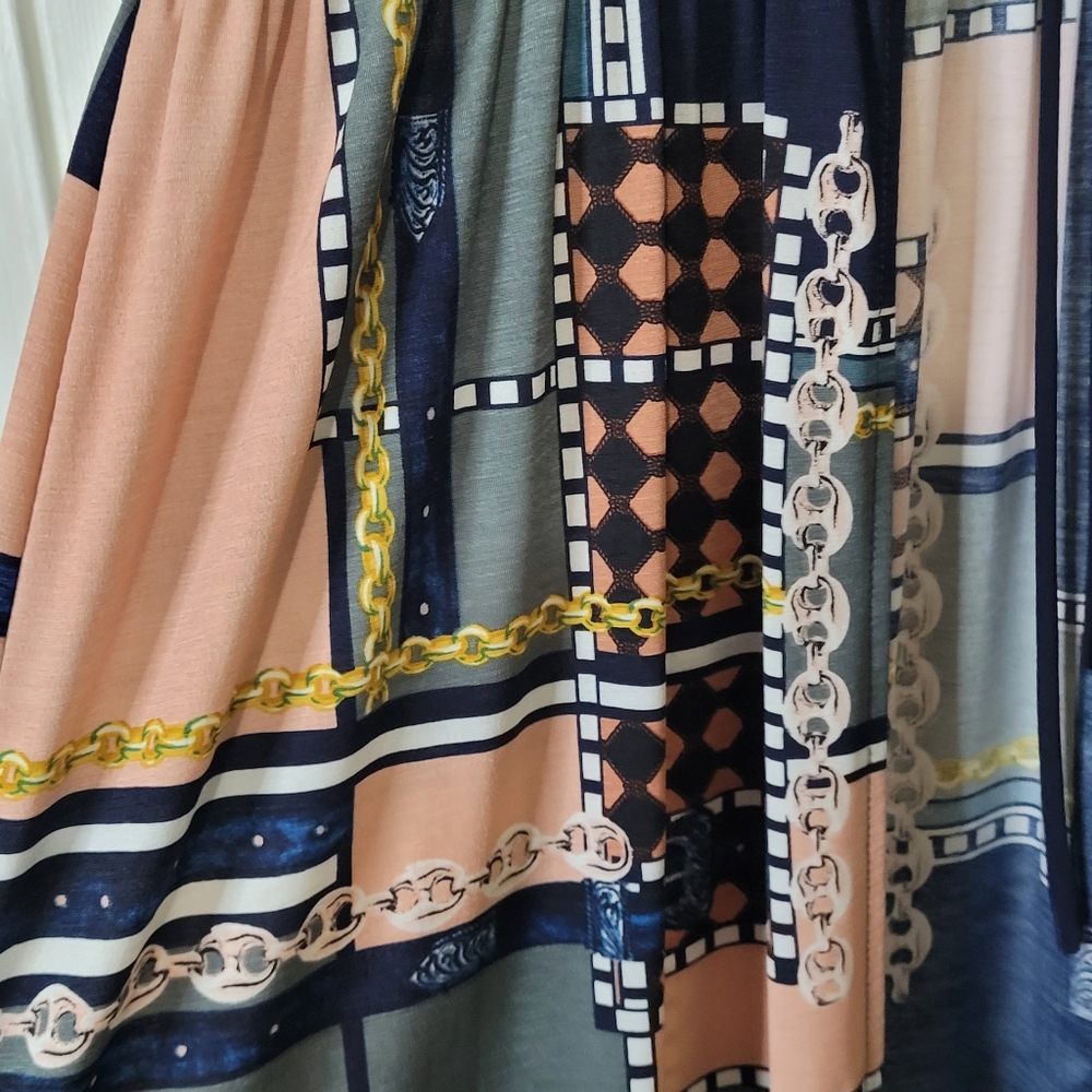 Fn Women's Geometric Patchwork Patterned Open Fro… - image 6